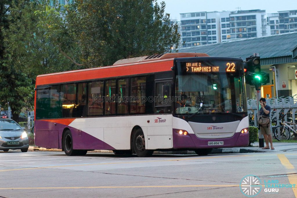 Bus 22 - SBS Transit Scania K230UB Euro V (SBS8567E)