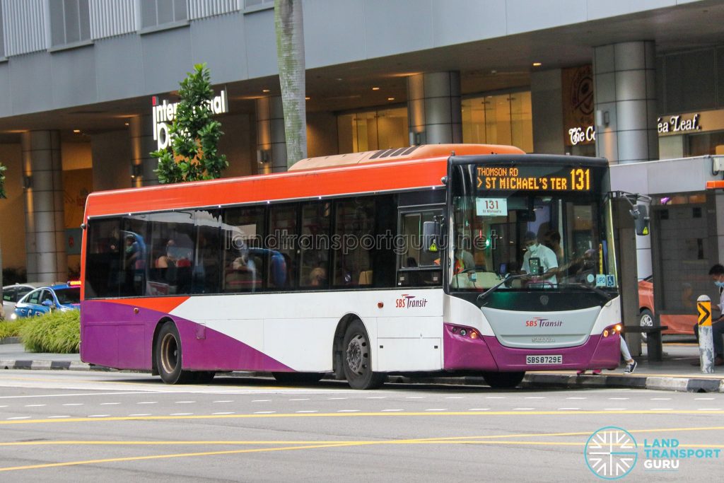 Bus 131 - SBS Transit Scania K230UB Euro V (SBS8729E)