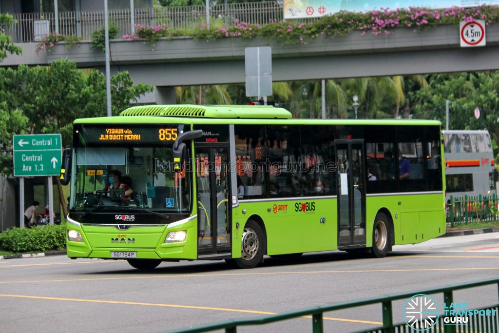 Bus 855 - SMRT Buses MAN A22 Euro 6 (SG1754P)