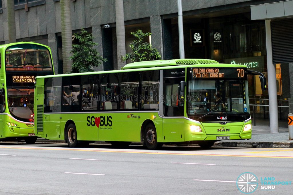 Bus 70 - SBS Transit MAN A22 Euro 6 (SG1812E)
