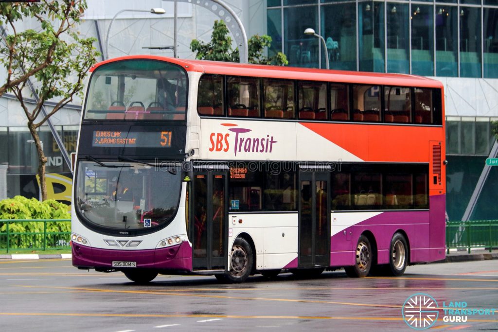 Bus 51 - SBS Transit Volvo B9TL Wright (SBS3014S)