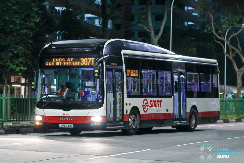 Bus 307T - SMRT Buses MAN A22 (SMB315C)