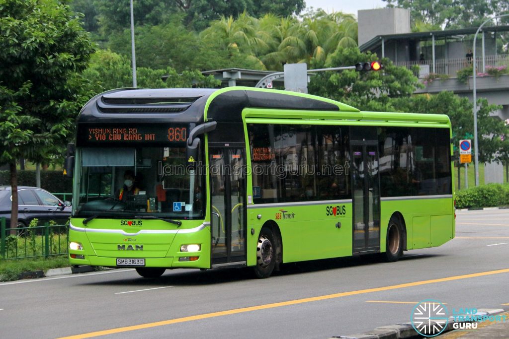 Bus 860 - SBS Transit MAN A22 (SMB3163D)