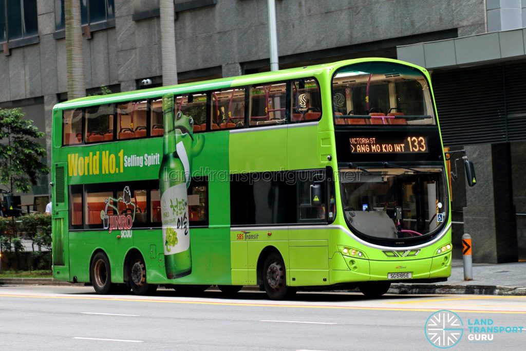 Bus 133 - SBS Transit Volvo B9TL Wright (SG5185E)