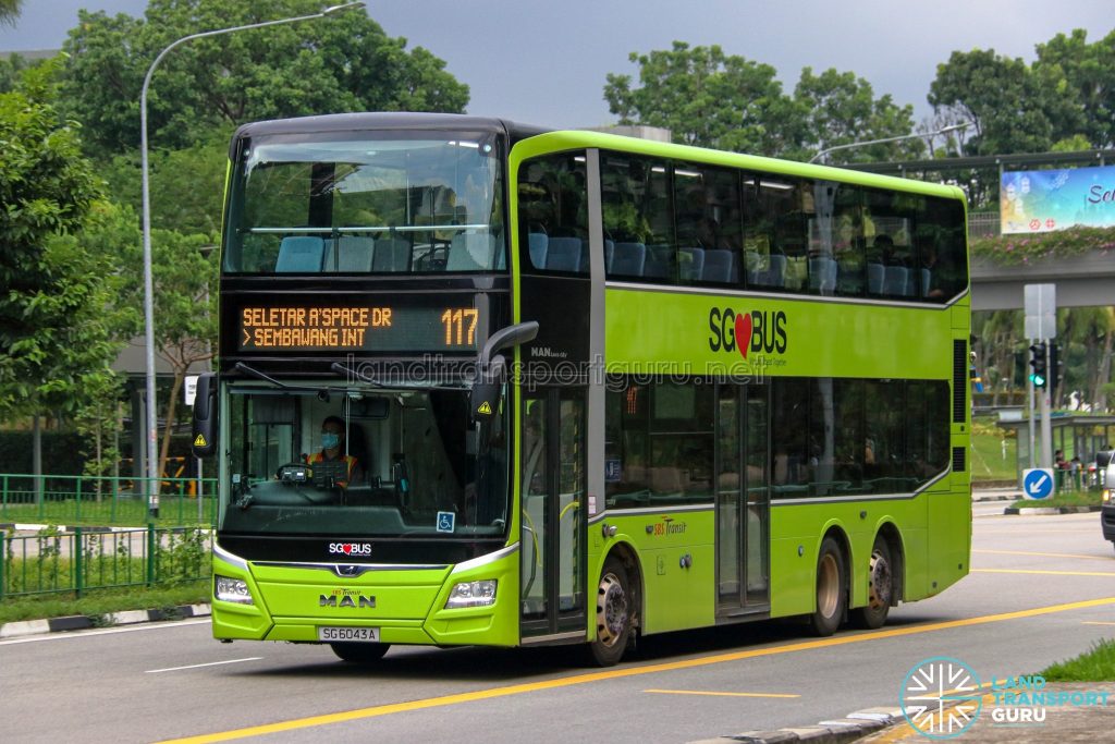 Bus 117 - SBS Transit MAN A95 Euro 6 (SG6043A)