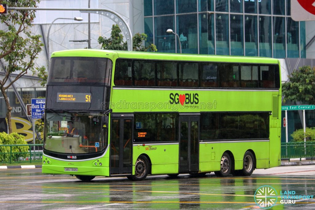 Bus 51 - SBS Transit Volvo B9TL CDGE (SBS7312E)