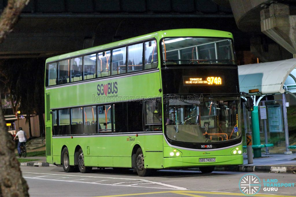 Bus 974A - SBS Transit Volvo B9TL CDGE (SBS7490Z)