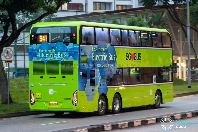 Bus 941 – Tower Transit Yutong E12DD (SG7005D) [Rear] | Land Transport Guru