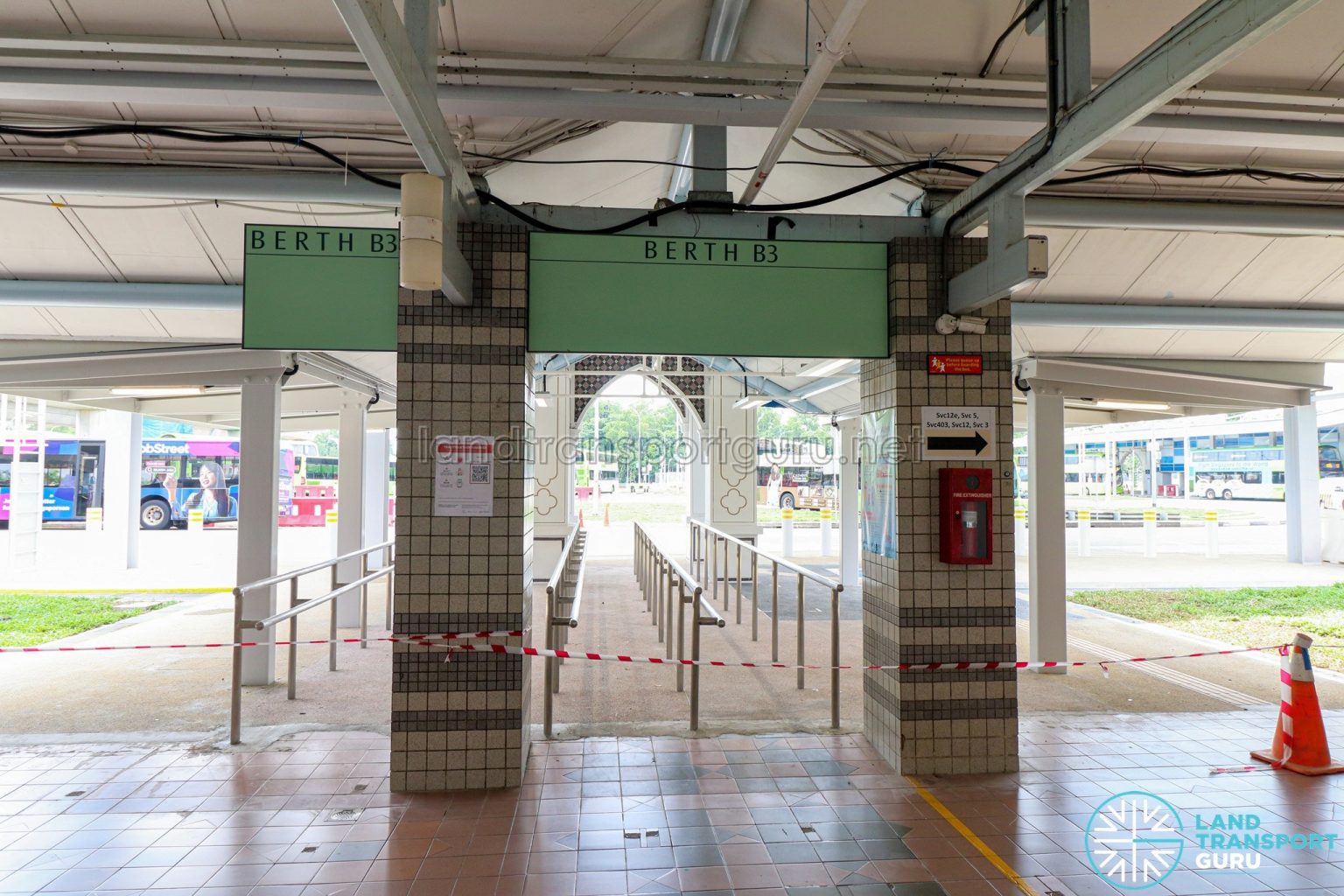 Pasir Ris Bus Interchange (June 2021) Berth B3 under renovation Land Transport Guru