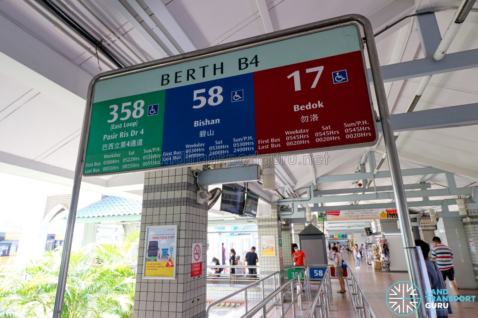 Pasir Ris Interchange Map Pasir Ris Bus Interchange (June 2021) – Berth B4 | Land Transport Guru