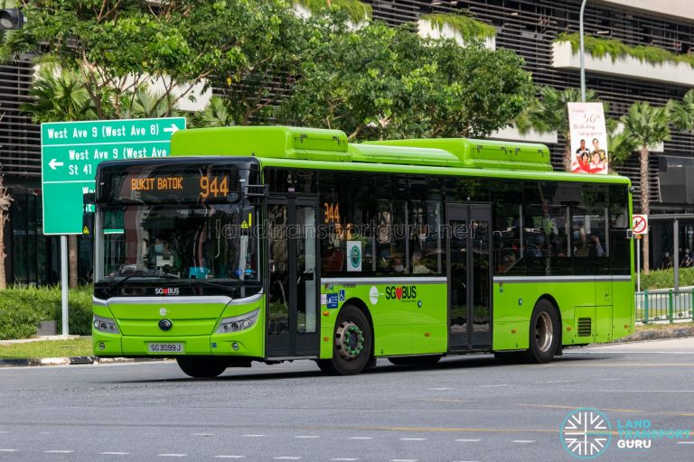 Bus 944 – Tower Transit Yutong E12 (SG3099J) | Land Transport Guru