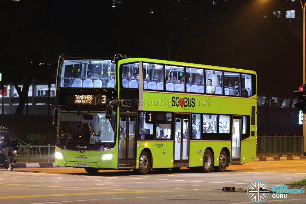 Bus 3 - Go-Ahead Singapore MAN A95 (Euro 6; 3-Door) (SG6295P)