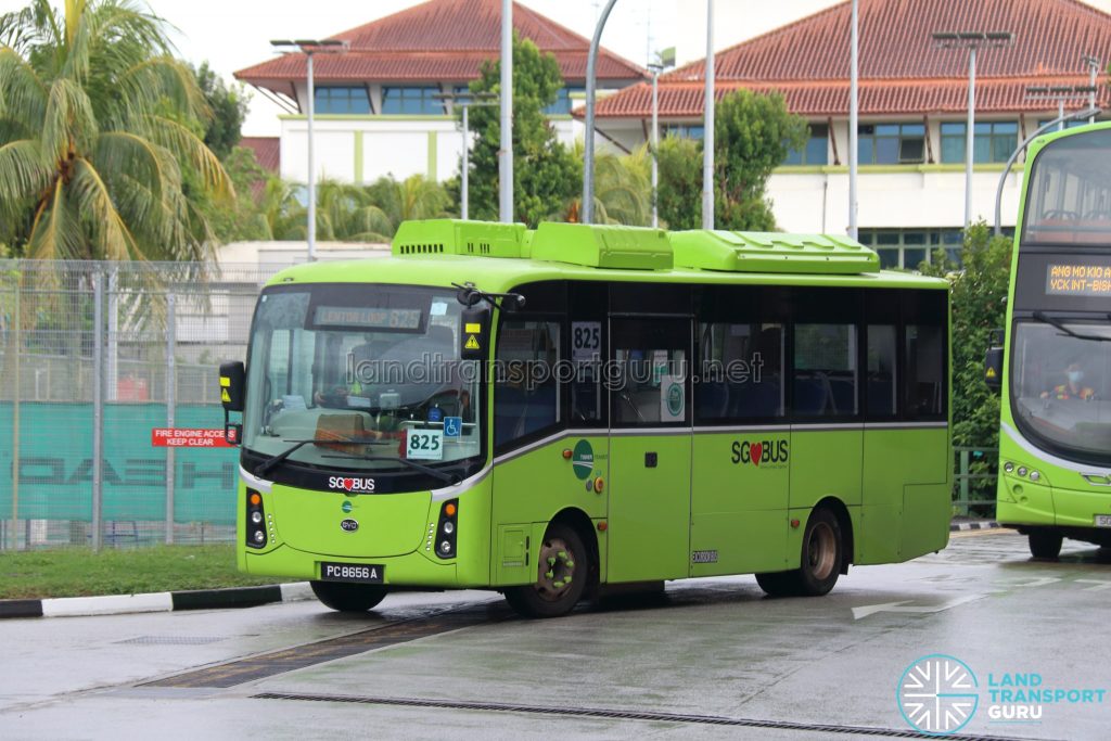 Bus 825 - Tower Transit BYD C6 (PC8656A)