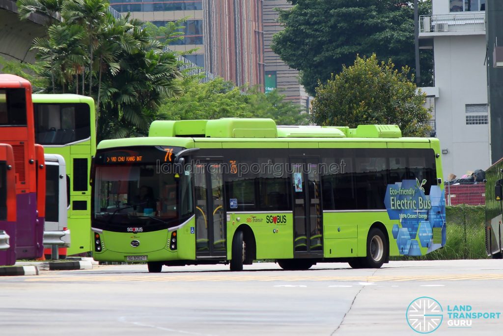 Bus 76 - SBS Transit BYD K9 (SG3052T)