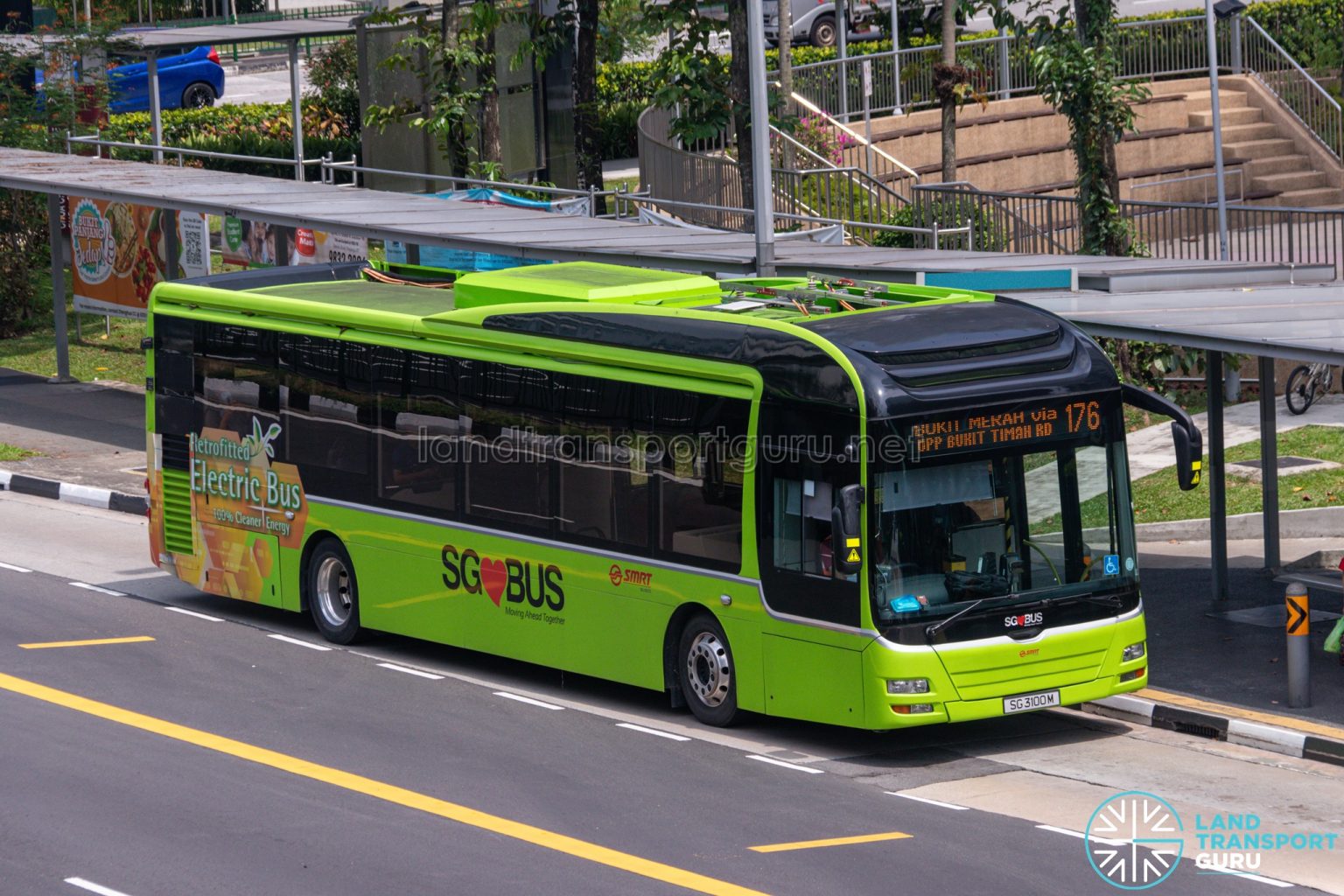 Bus 176 ST Engineering Retrofitted Electric Bus (SG3100M) Land