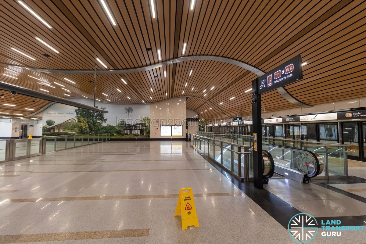 Napier MRT Station – Escalators To Platform B | Land Transport Guru