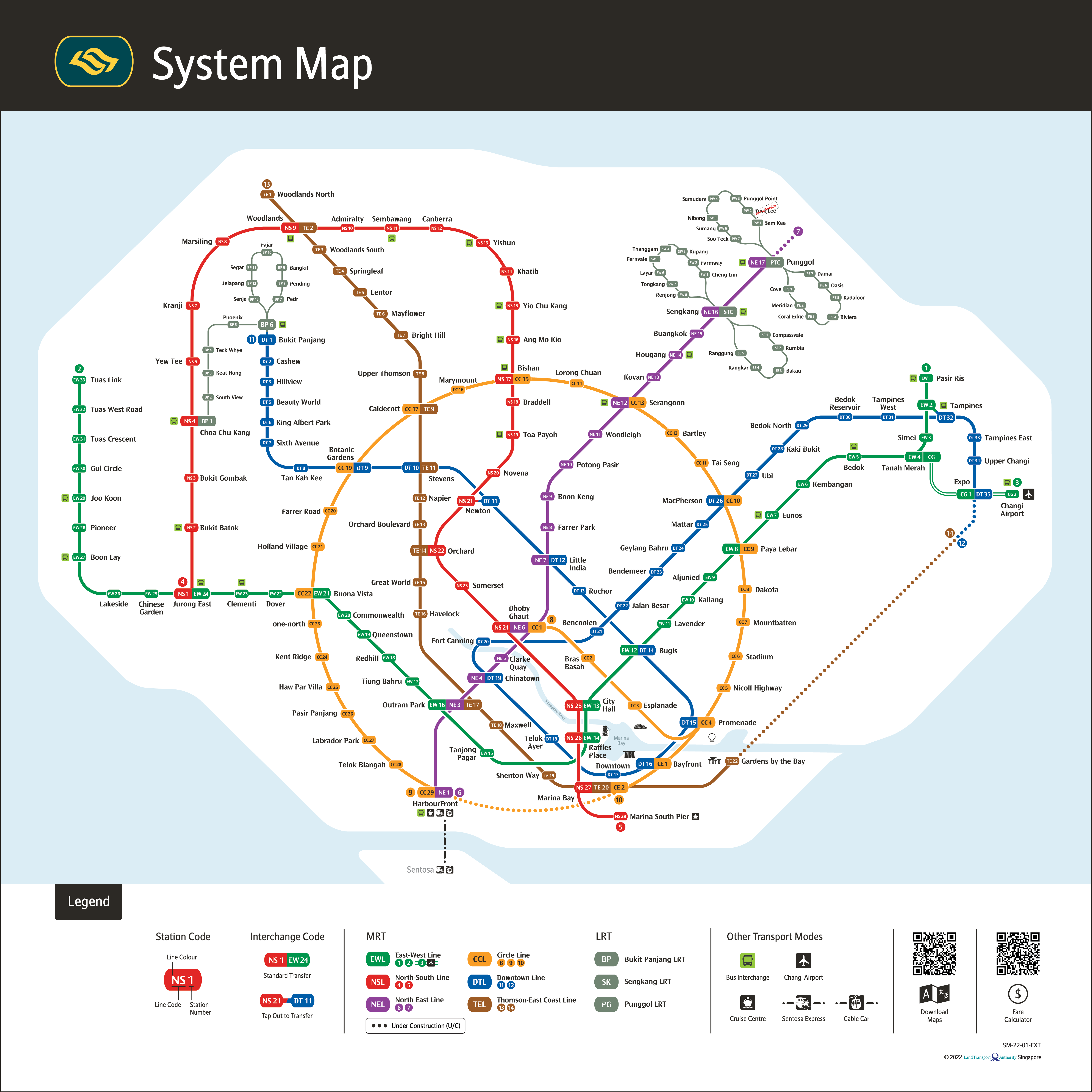 Singapore MRT Map November 2022 Land Transport Guru