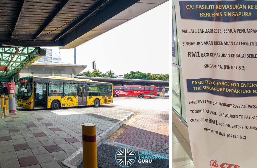 Singapore-bound passengers at Larkin Sentral to pay extra RM1 from 15 February 2023 (Updated)