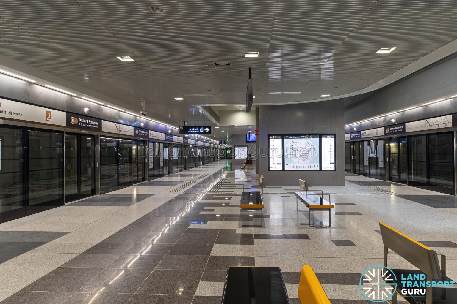 Orchard Boulevard MRT Station – Platform Level | Land Transport Guru