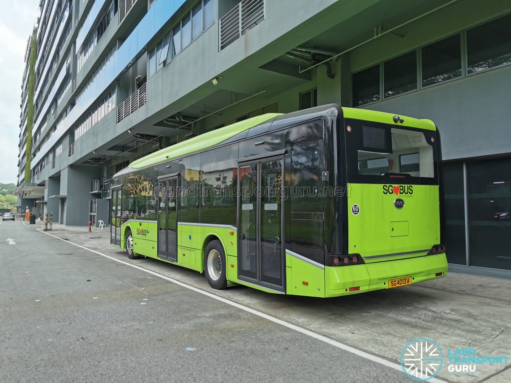 BYD B12A03 (LTA Trial Bus) (SG4013A) – Exterior Rear | Land Transport Guru