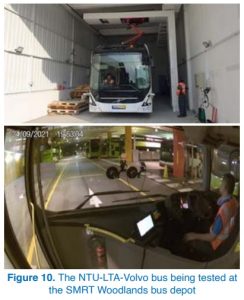 Autonomous bus navigating within Woodlands Bus Depot (Photo: ERI@N)