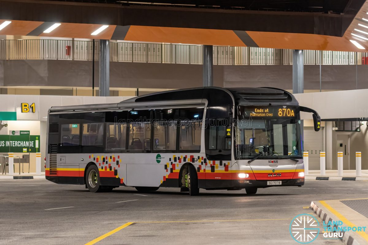 Bus 870A – Tower Transit MAN A22 (SG1707B) | Land Transport Guru