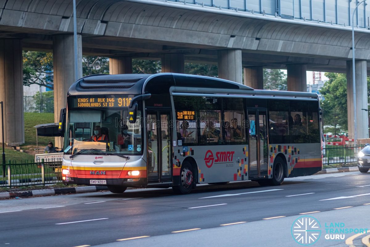 Bus 911A – SMRT Buses MAN A22 (SMB1439Y) | Land Transport Guru