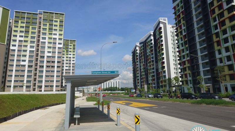 New bus stops along Tampines St 64 (Apr24)