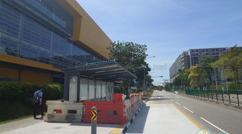 New bus stops along Tampines North Dr 2 (Apr24)
