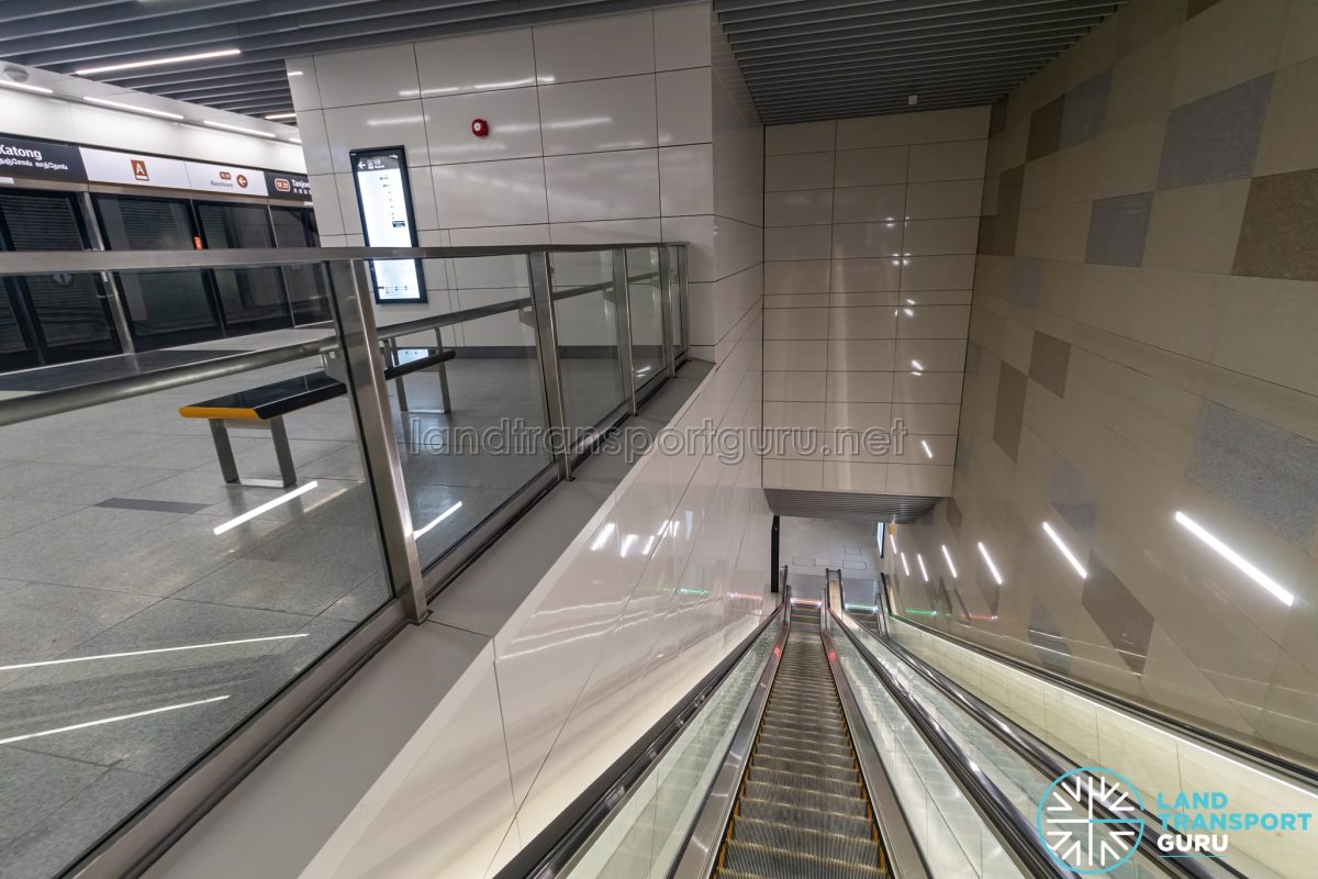 Tanjong Katong MRT Station Escalators to Lower Platform Land