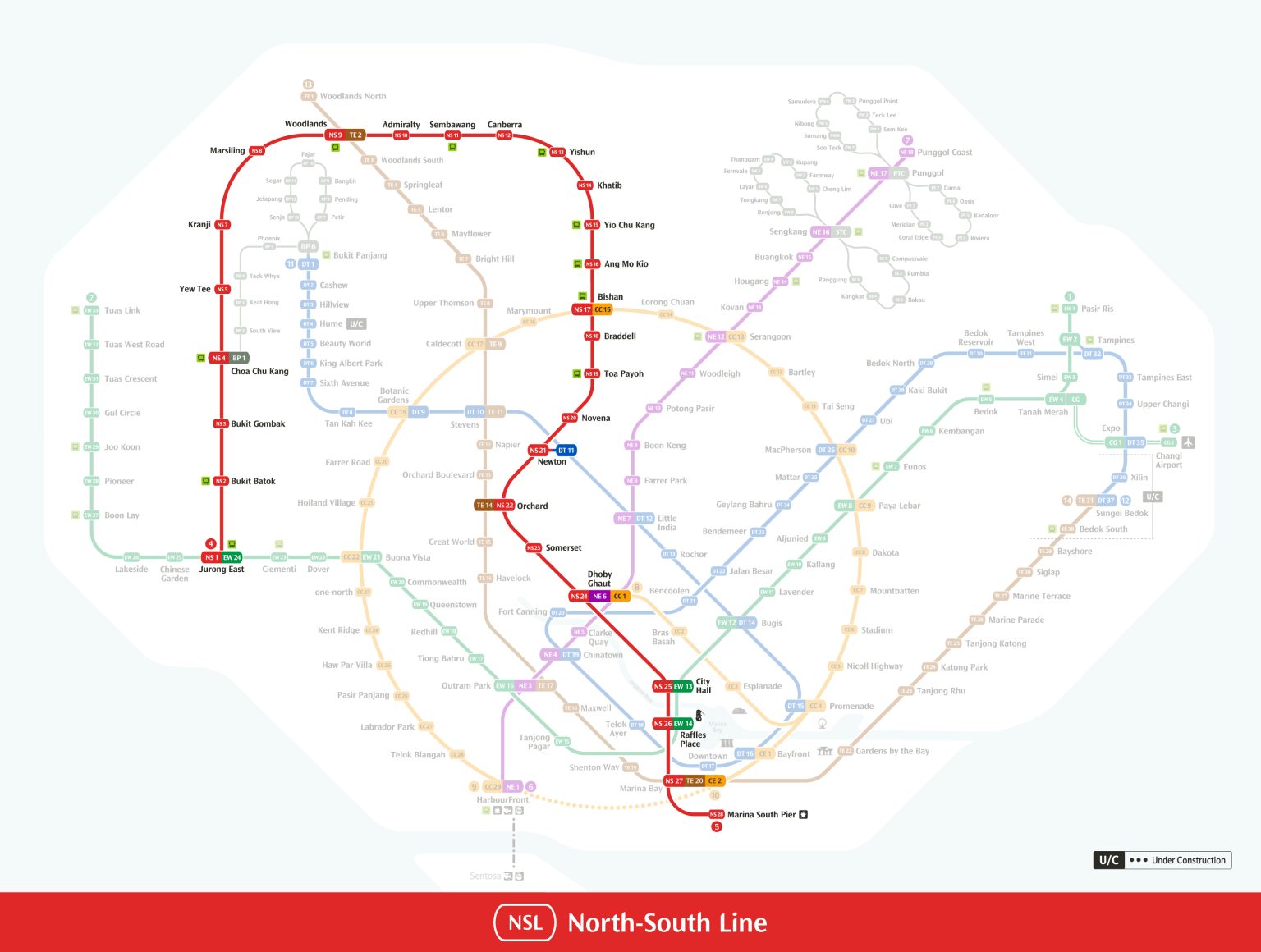 North South Line System Map (Dec 2024) [Image: LTA] | Land Transport Guru