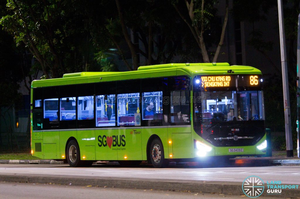 Bus 86 – SBS Transit Zhongtong N12 (SG3409Z) | Land Transport Guru