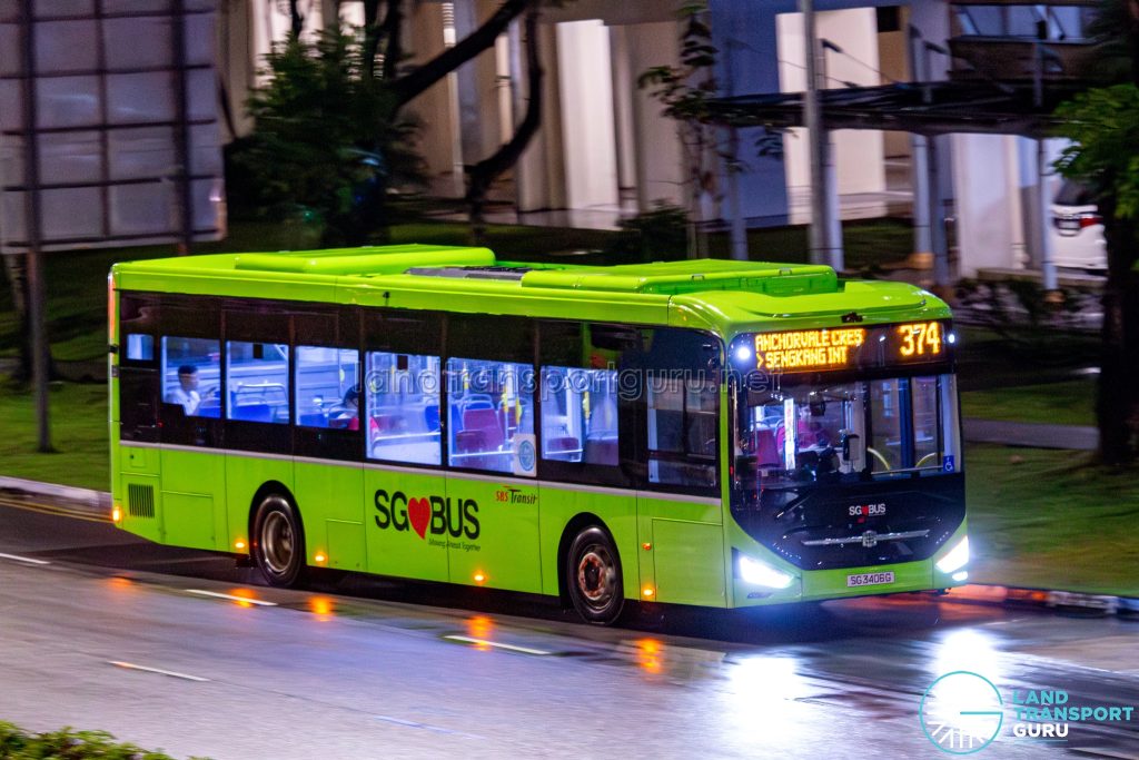 Bus 374 - SBS Transit Zhongtong N12 (SG3406G)