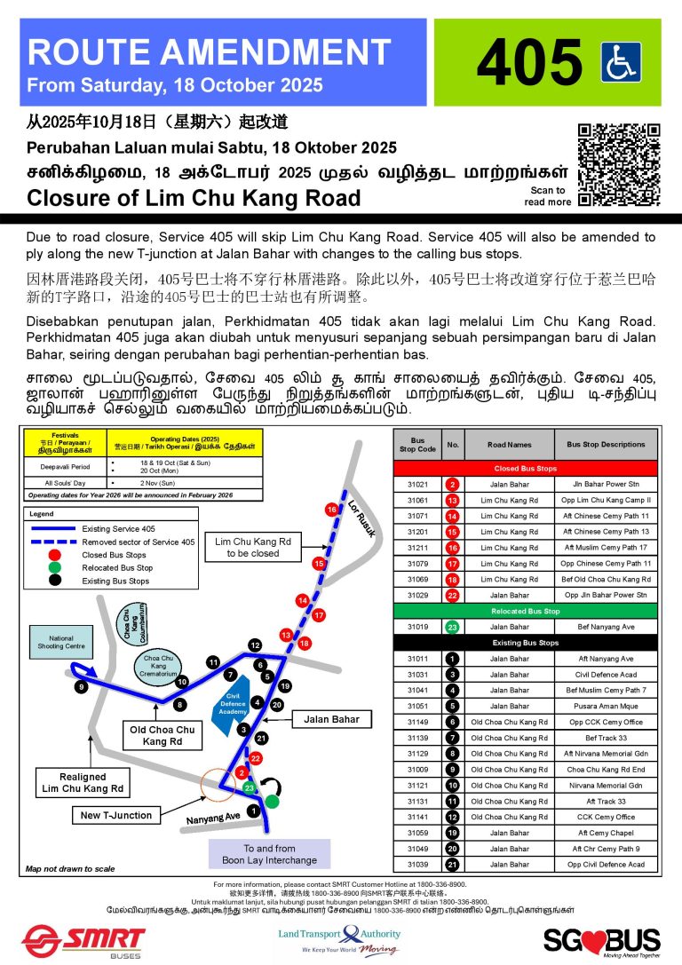 Route Amendment for Services 172, 405 & 975 due to Realignment of Lim ...