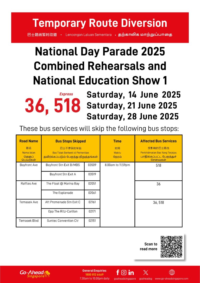Bus Service Diversion For National Day Parade 2025 NE Show 1 Land Transport Guru Jun25 NDP CR GAS 768x1086