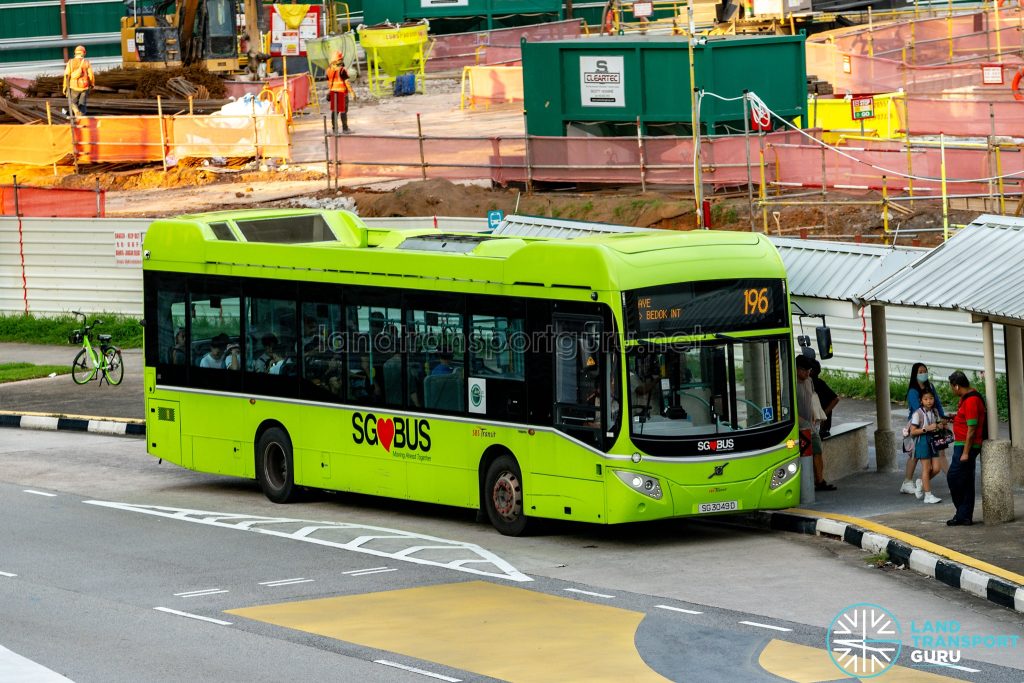 Bus 196 - SBS Transit Volvo B5LH (SG3049D)