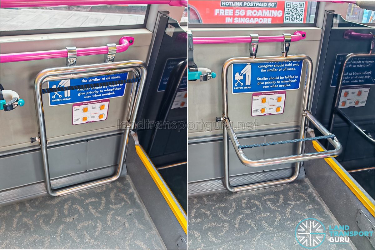 Luggage rack on cross-border SBS Transit buses (Mercedes-Benz Citaro ...