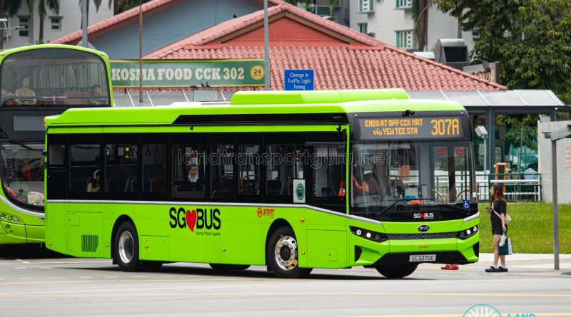 Bus 307A - SMRT Buses BYD BC12A04 (SG3270E)
