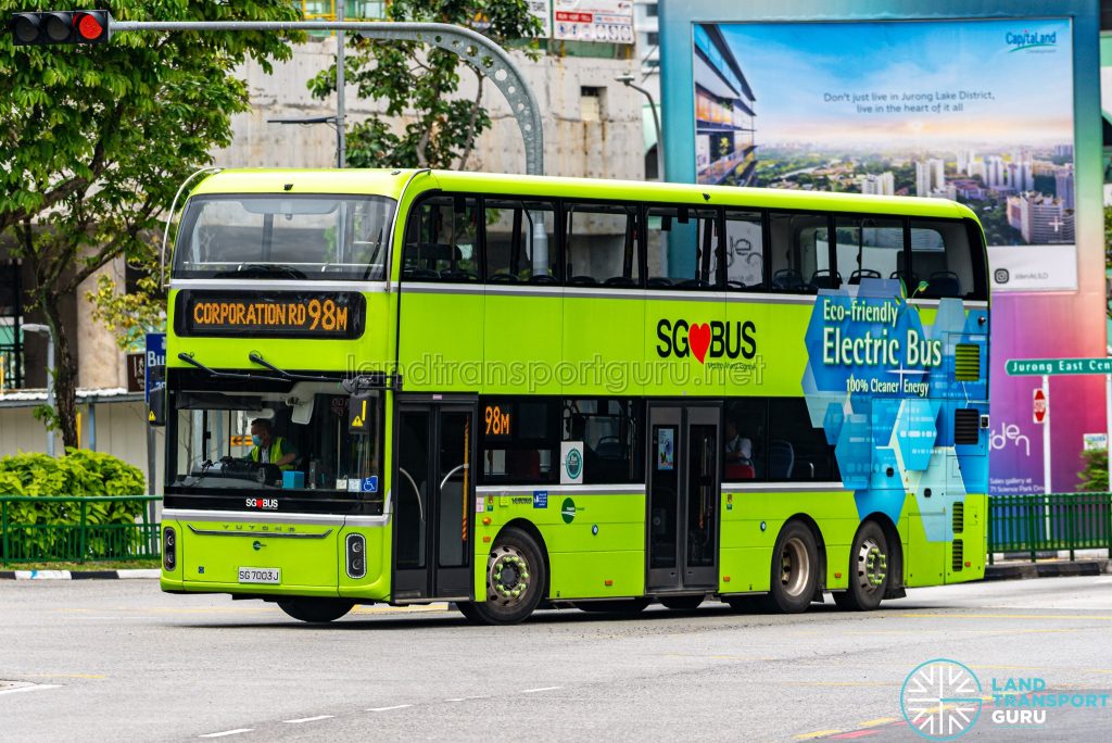 Bus 98M - Tower Transit Yutong E12DD (SG7003J)