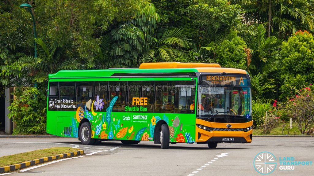 Sentosa Bus A - Tower Transit BYD BC12A04 (PD3187P)