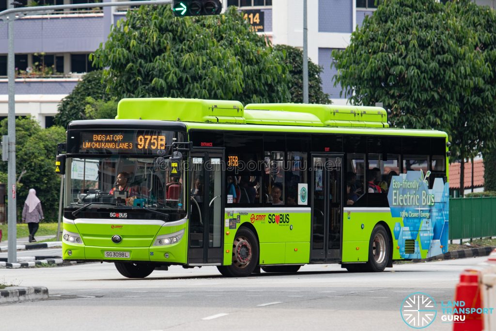 Bus 975B - SMRT Buses Yutong E12 (SG3098L)
