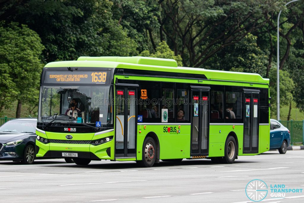 Bus 163B - SBS Transit BYD BC12A04 (SG3107U)