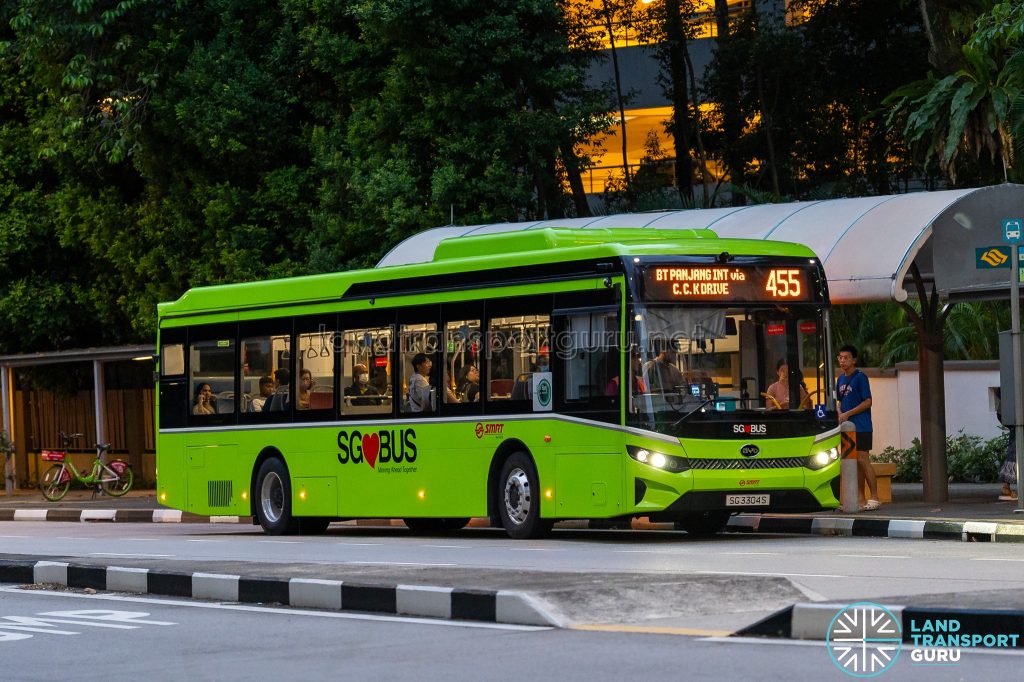 Bus 455 - SMRT Buses BYD BC12A04 (SG3304S)
