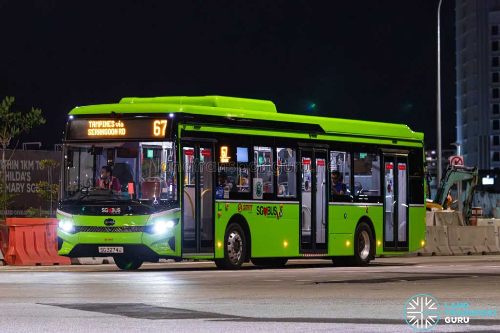 Bus 67 - SMRT Buses BYD BC12A04 (SG3274U)