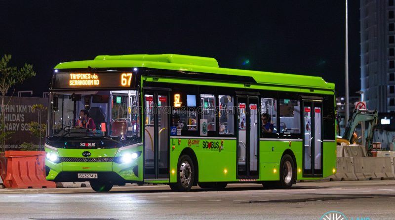 Bus 67 - SMRT Buses BYD BC12A04 (SG3274U)