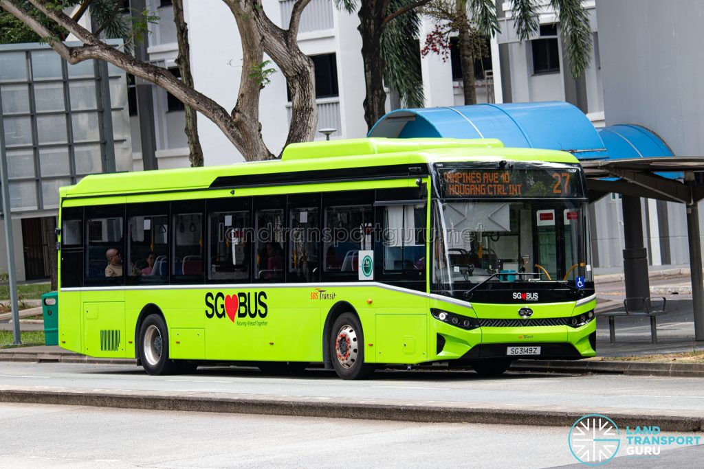 Bus 27 - SBS Transit BYD BC12A04 (SG3149Z)