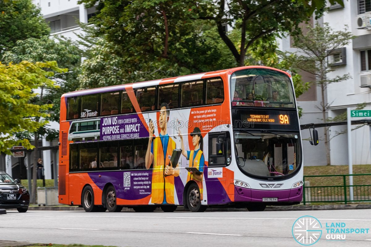 Bus 9A – SBS Transit Volvo B9TL Wright (SBS3631K) | Land Transport Guru