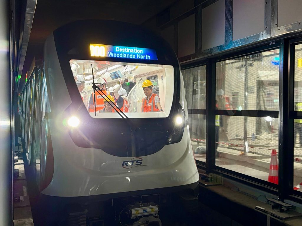 RTS Link Rolling Stock on test at Woodlands North (Photo - LTA)