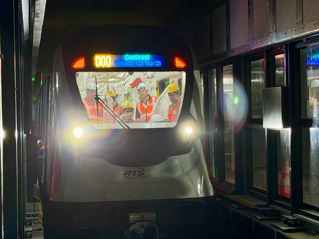RTS Link Rolling Stock on test at Woodlands North (Photo - LTA)