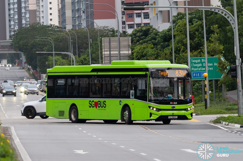 Bus 831W - Tower Transit BYD BC12A04 (SG3194S)